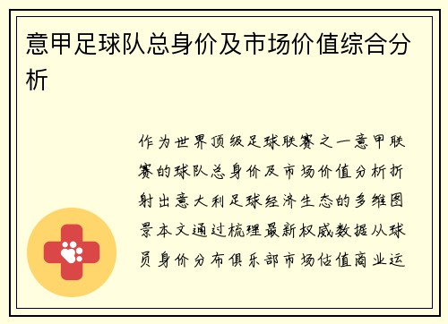 意甲足球队总身价及市场价值综合分析